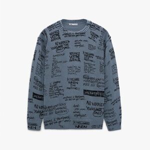 Zara crew neck graffiti